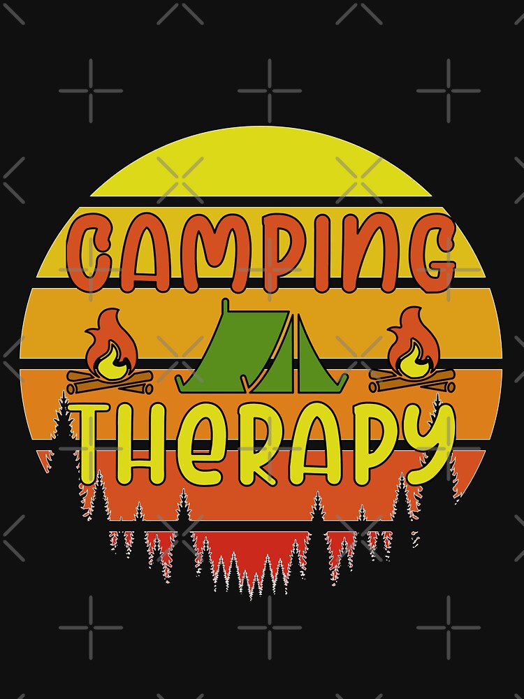 Camping Therapy Sunset Retro by onjcdesign T-Shirts, Hoodie, Sweatshirt | BlankRebels.com (Image 3)