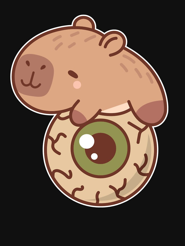 Kawaii Capybara with Eyeball – Cute Creepy Halloween Design by Motosernik T-Shirts, Hoodie, Sweatshirt (Image 3)