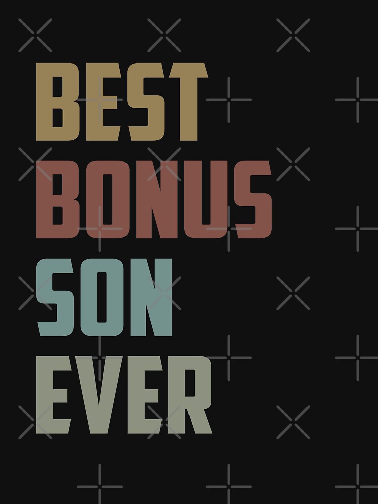 Best Bonus Son Ever Funny Stepson Saying Gift Idea / Christmas Gifts for Son / Colored Vintage Design by... (Image 3)