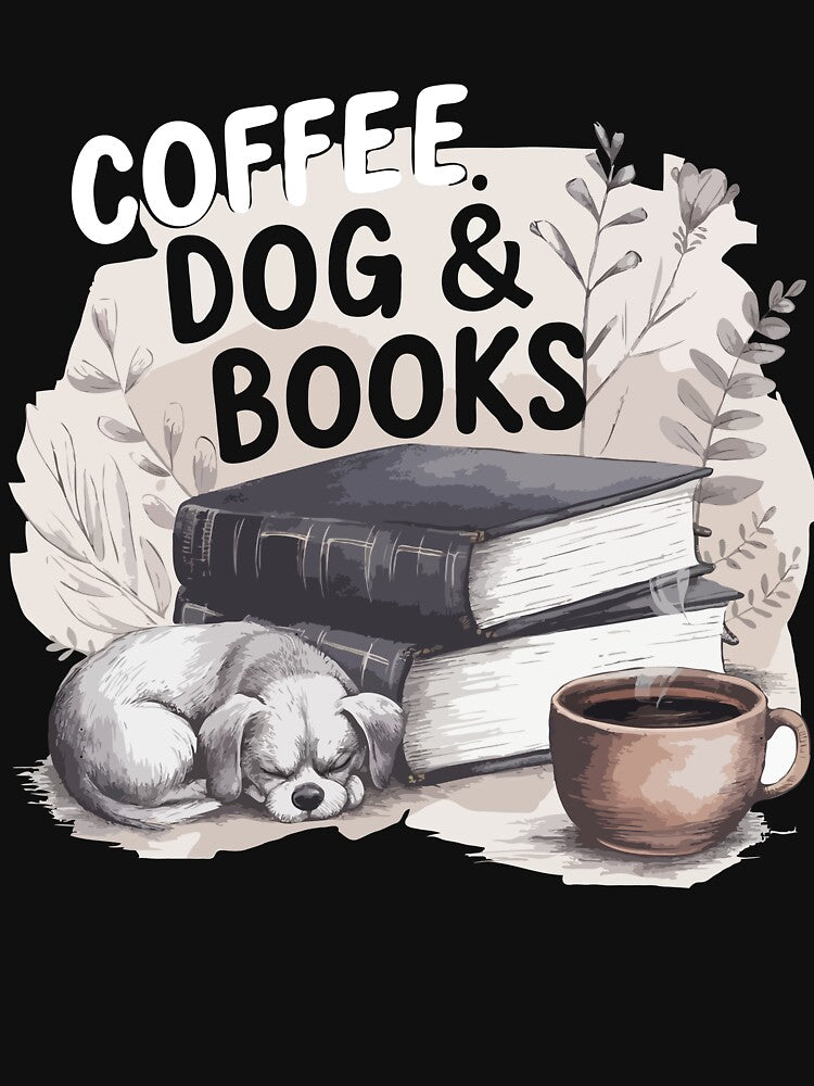 Books Dogs and Coffee Adorable Book Lover by ABDERRAHIM90 T-Shirts, Hoodie, Sweatshirt | BlankRebels.com (Image 3)
