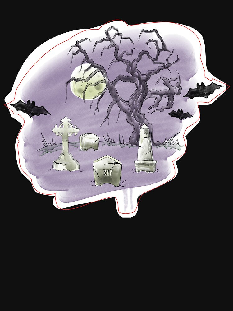 Spooky Cemetery Funny Halloween by Bemumd-art T-Shirts, Hoodie, Sweatshirt | BlankRebels.com (Image 3)