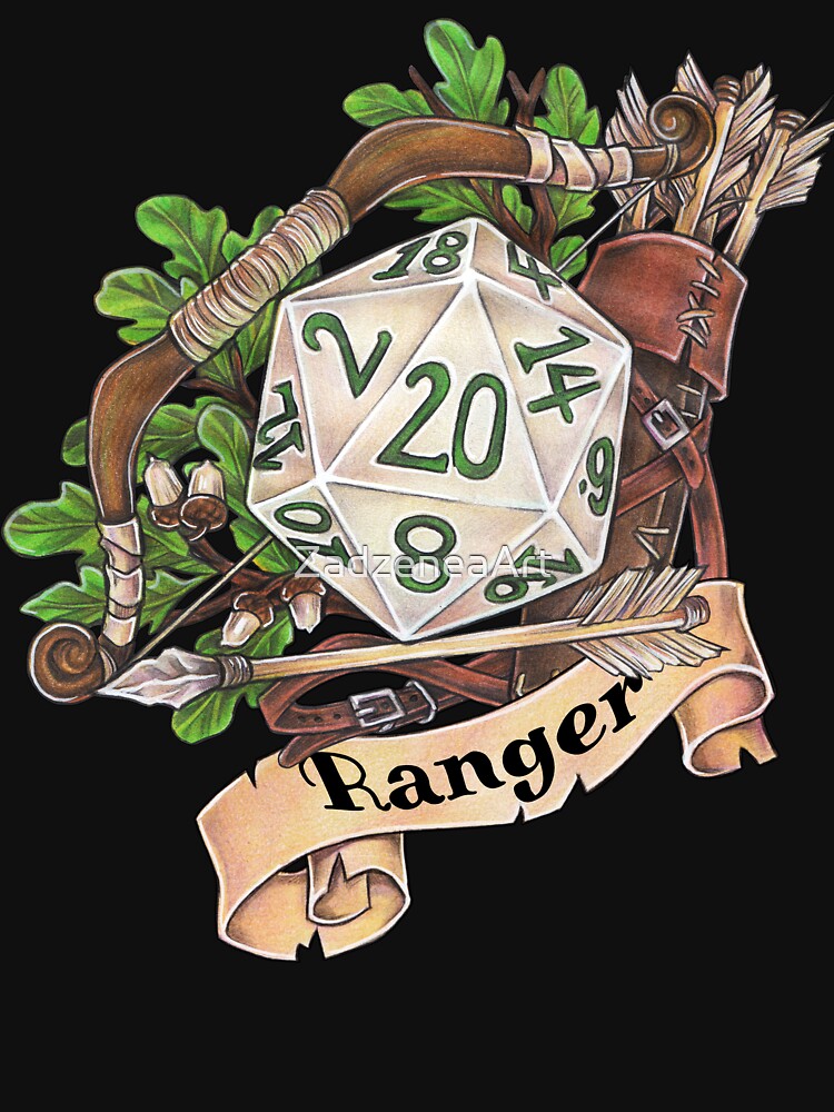 Role-playing game tabletop D20 dice gift Ranger by ZadzeneaArt T-Shirts, Hoodie, Sweatshirt | BlankRebels.com (Image 3)