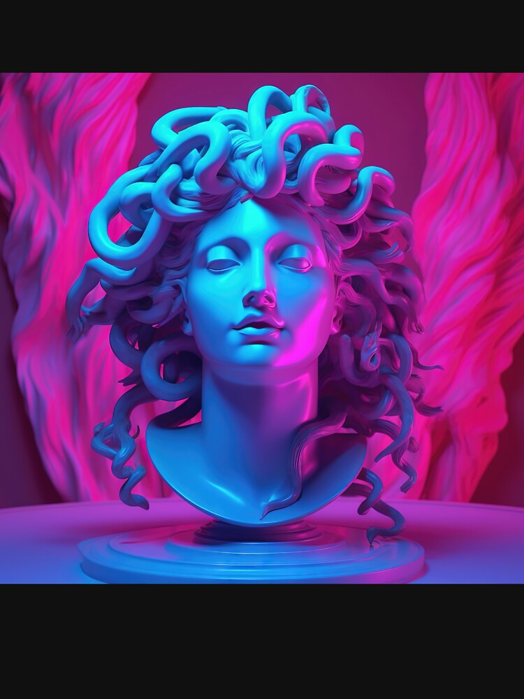 Vaporwave Visions: Gorgon's Serpentine Lullaby by Mullet Monkey T-Shirts, Hoodie, Sweatshirt | BlankRebels.com (Image 3)