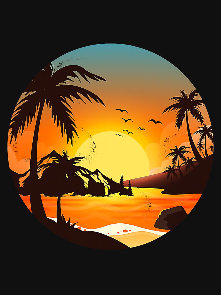 Tropical Sunset Mountains Beach by YesterDayCheck T-Shirts, Hoodie, Sweatshirt | BlankRebels.com (Image 3)