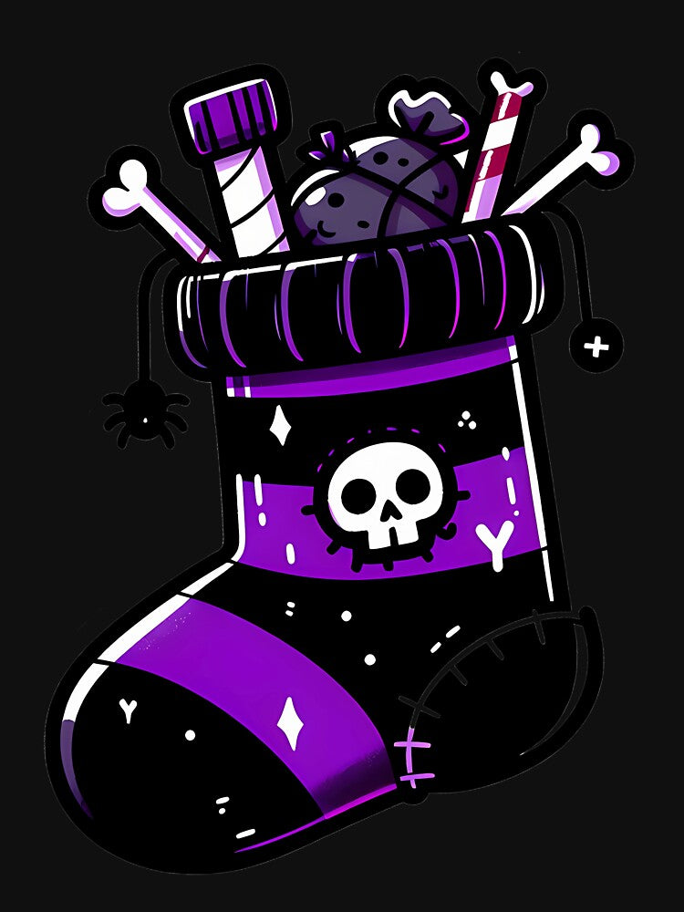 Spooky Holiday Stocking Purple Goth by hybmcvdtj77