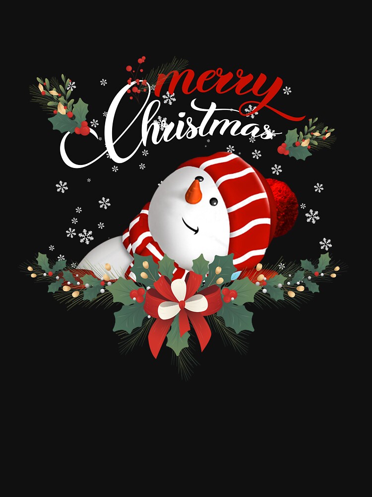 Merry Christmas With Snowman by UnknownArtistt T-Shirts, Hoodie, Sweatshirt | BlankRebels.com (Image 3)