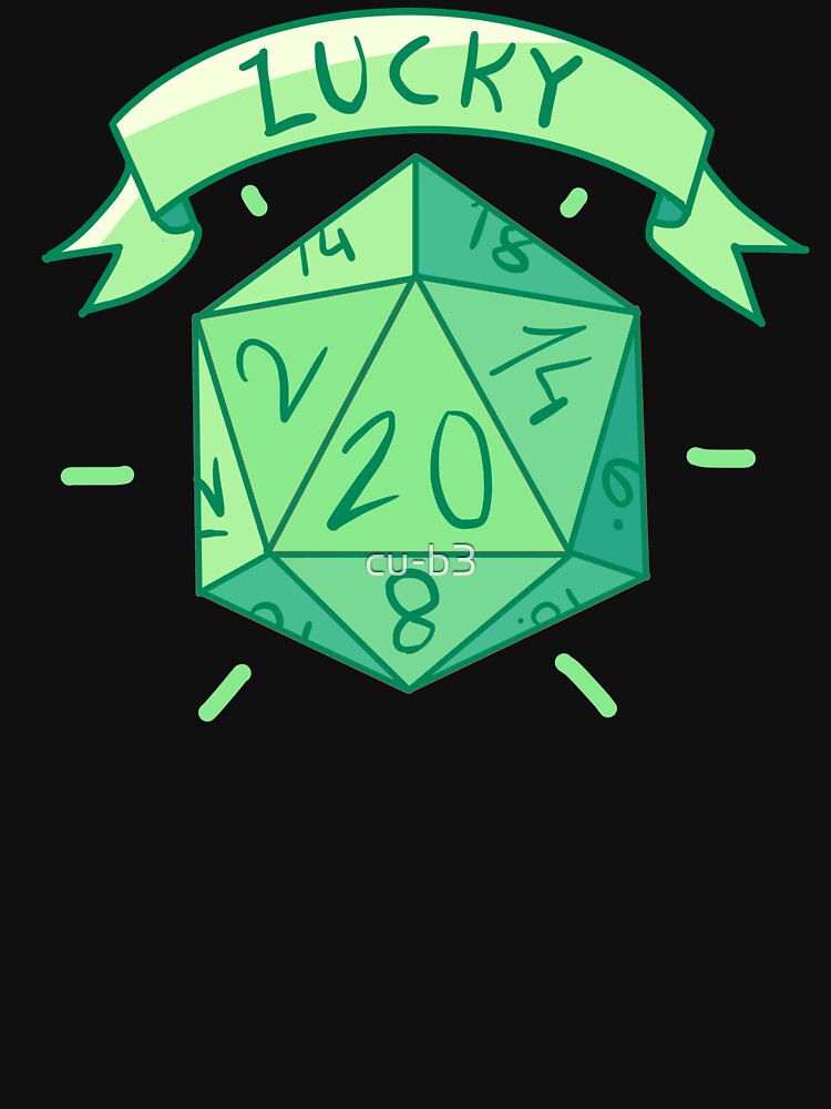 Lucky 20 critical hit Green version by cu-b3 T-Shirts, Hoodie, Sweatshirt | BlankRebels.com (Image 3)