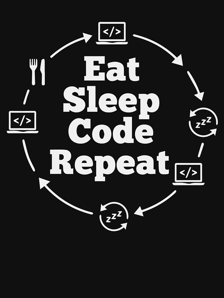 Eat Sleep Code Repeat - Funny Programmer Life Quote - Minimalist Coder Design by Design-Pro-21 T-Shirts,... (Image 3)