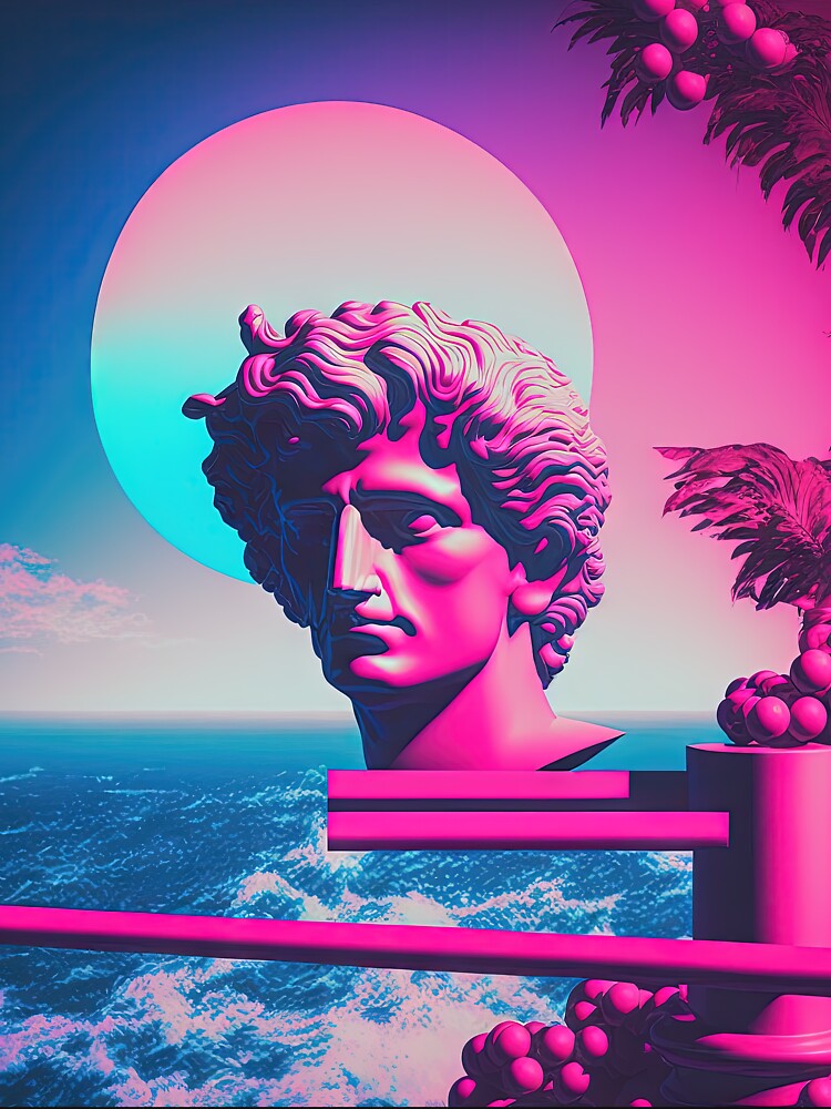 Retro Futurism: A Vaporwave Fusion of Past and Present by Mullet Monkey T-Shirts, Hoodie, Sweatshirt (Image 3)