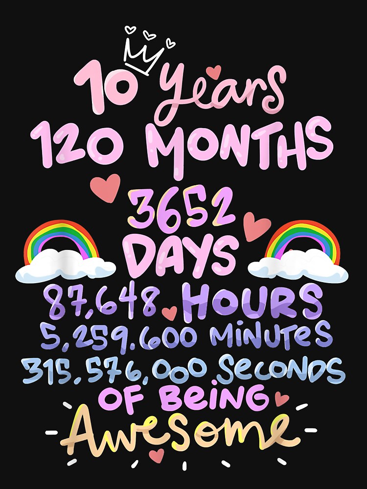 10 Years 120 Months Birthday by Oscar123412 T-Shirts, Hoodie, Sweatshirt | BlankRebels.com (Image 3)