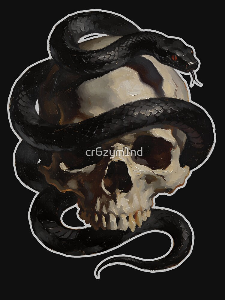 Venomous Embrace: Gothic Skull & Serpent Power by cr6zym1nd T-Shirts, Hoodie, Sweatshirt | BlankRebels.com (Image 3)
