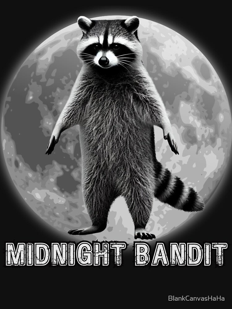 Midnight Bandit Raccoon Tee – Funny Moonlight Animal Design by BlankCanvasHaHa Hoodie, Sweatshirt | BlankRebels.com (Image 3)
