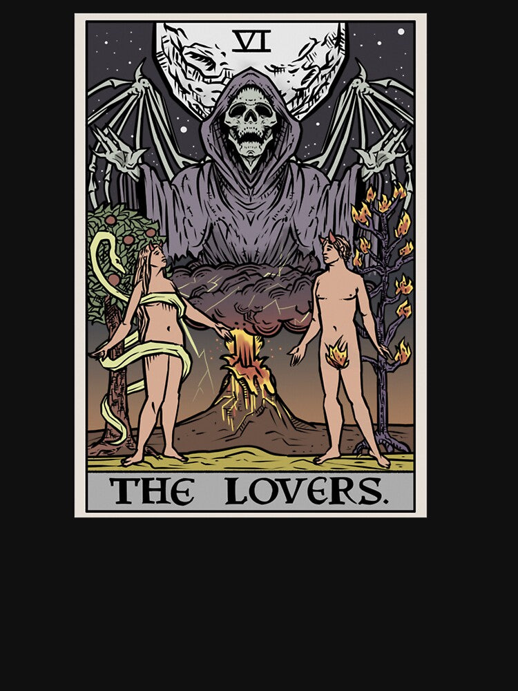 The Lovers Tarot Card Halloween Grim Reaper Gothic Horror by taaddison50 T-Shirts, Hoodie, Sweatshirt (Image 3)