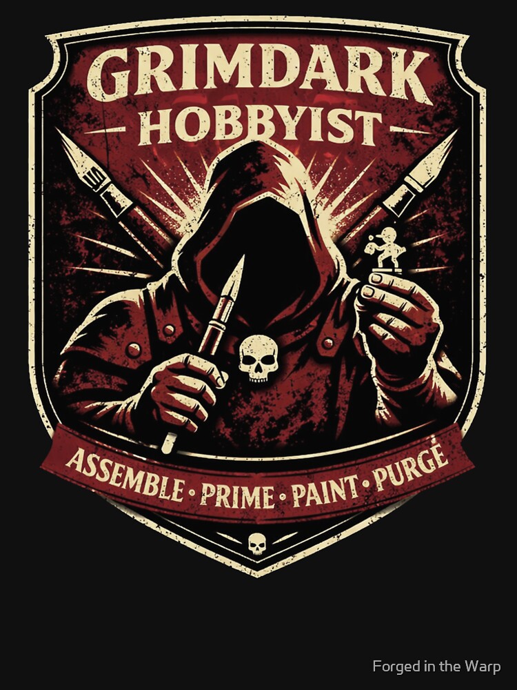 Grimdark Hobbyist Retro Shield Badge Assemble Prime Paint Purge Miniature Painting Hobby by Forged in the Warp... (Image 2)
