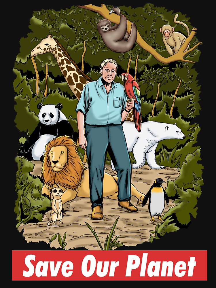 David Attenborough - Save Our Planet by HiroFiction T-Shirts, Hoodie, Sweatshirt | BlankRebels.com (Image 3)