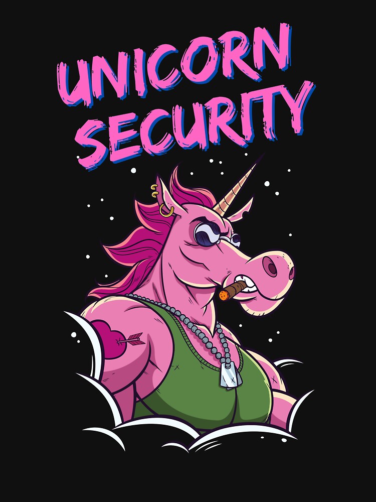 Unicorn security Shirt.Unicorn dad shirt / funny unicorn shirt / unicorn birthday. by HaychGee Hoodie, Sweatshirt (Image 3)
