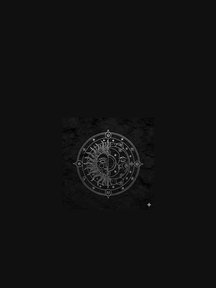 Sun & Moon Zodiac Circle – Mystic Celestial Line Art by RZandRaiDesigns T-Shirts, Hoodie, Sweatshirt (Image 3)