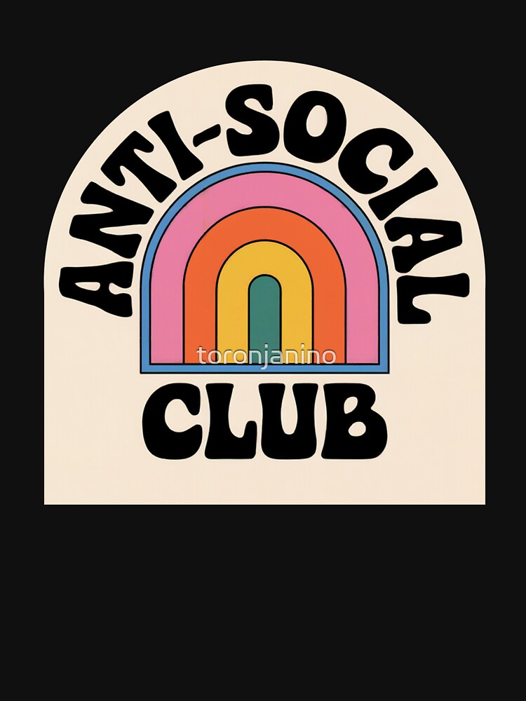 Retro Anti-Social Club Vintage Aesthetic Introvert Art by toronjanino T-Shirts, Hoodie, Sweatshirt (Image 3)