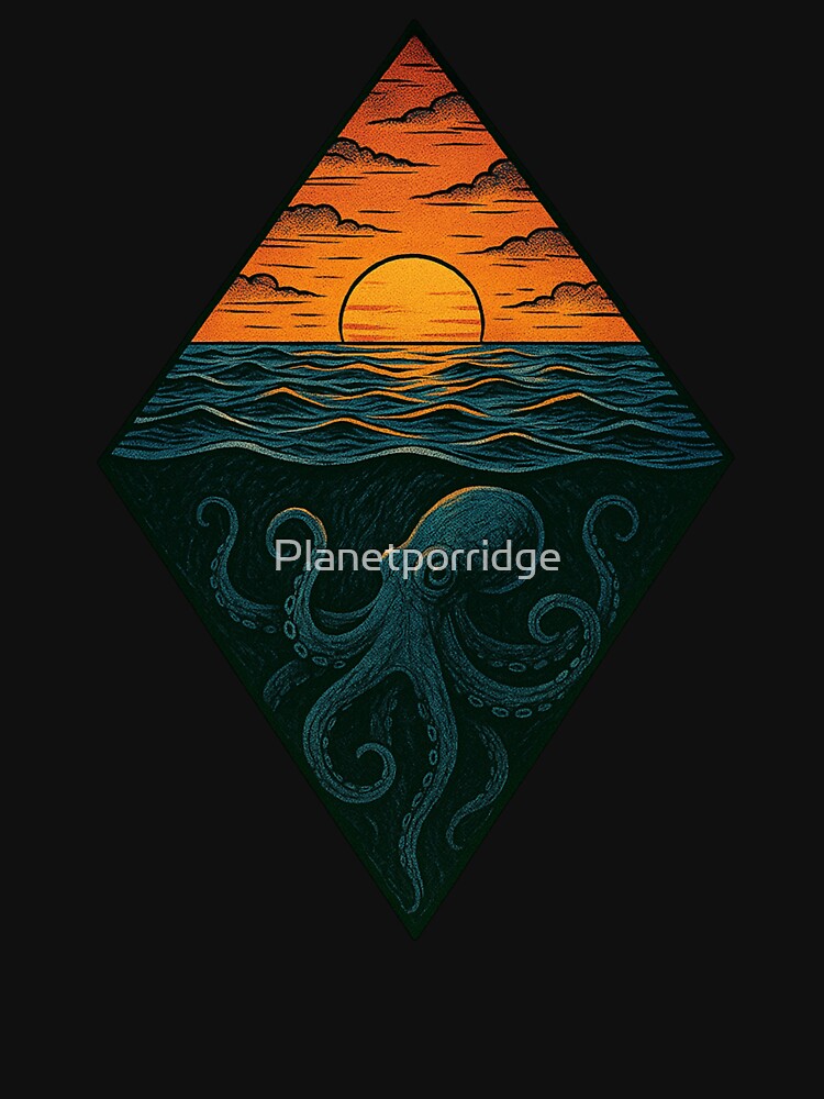 Octopus Sunset by Planetporridge T-Shirts, Hoodie, Sweatshirt | BlankRebels.com (Image 3)