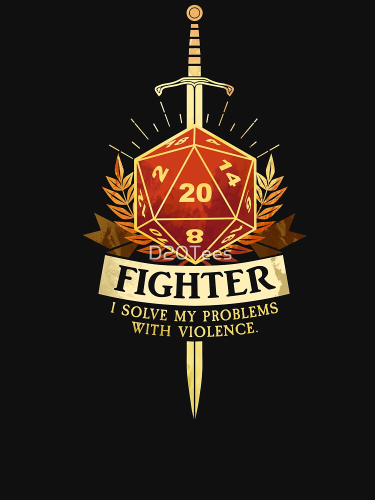 Fighter by D20Tees T-Shirts, Hoodie, Sweatshirt | BlankRebels.com (Image 3)