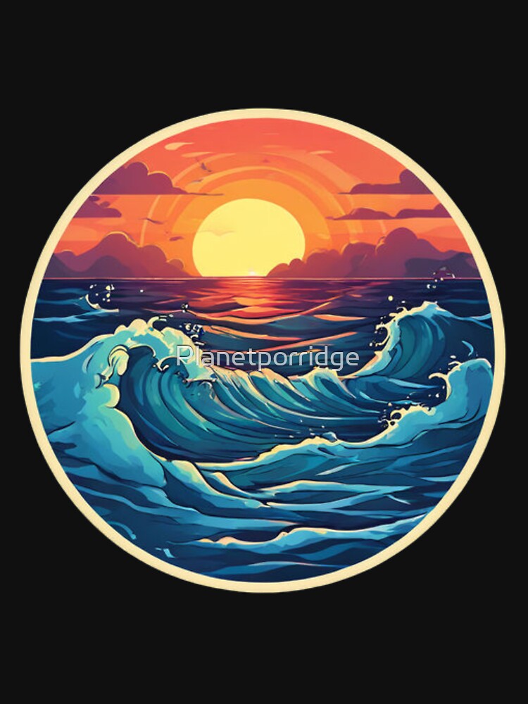 Sunrise Ocean Wave by Planetporridge T-Shirts, Hoodie, Sweatshirt | BlankRebels.com (Image 3)