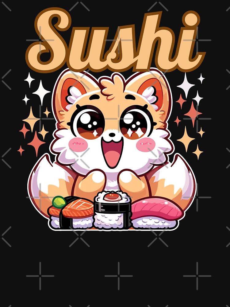 Fox Excited for Sushi by ParenthoodPuns T-Shirts, Hoodie, Sweatshirt | BlankRebels.com (Image 3)