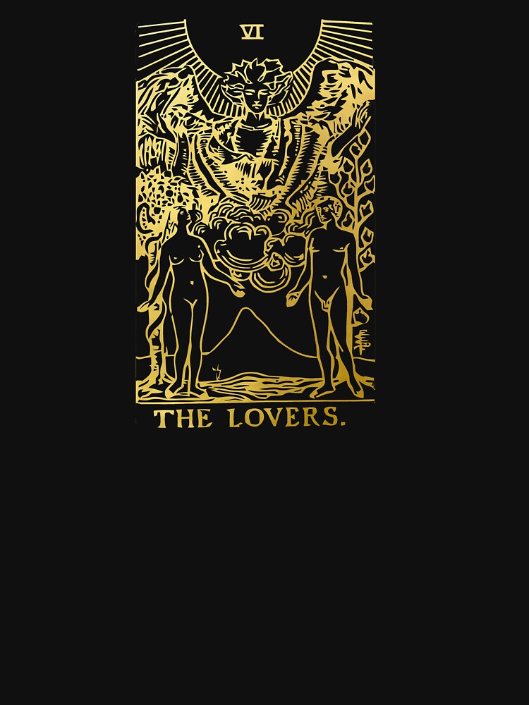 Tarot Card The Lovers Gold Deck by Michallandsberg T-Shirts, Hoodie, Sweatshirt | BlankRebels.com (Image 3)