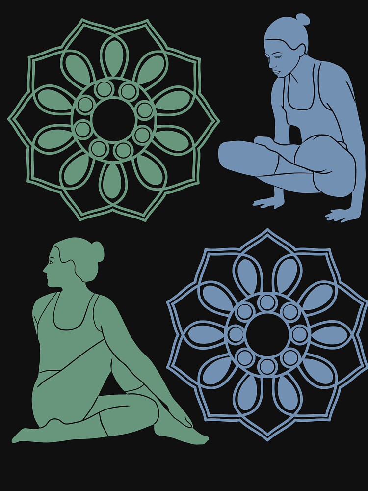 Two Yoga Poses With Mandalas by Laanas55 T-Shirts, Hoodie, Sweatshirt | BlankRebels.com (Image 3)