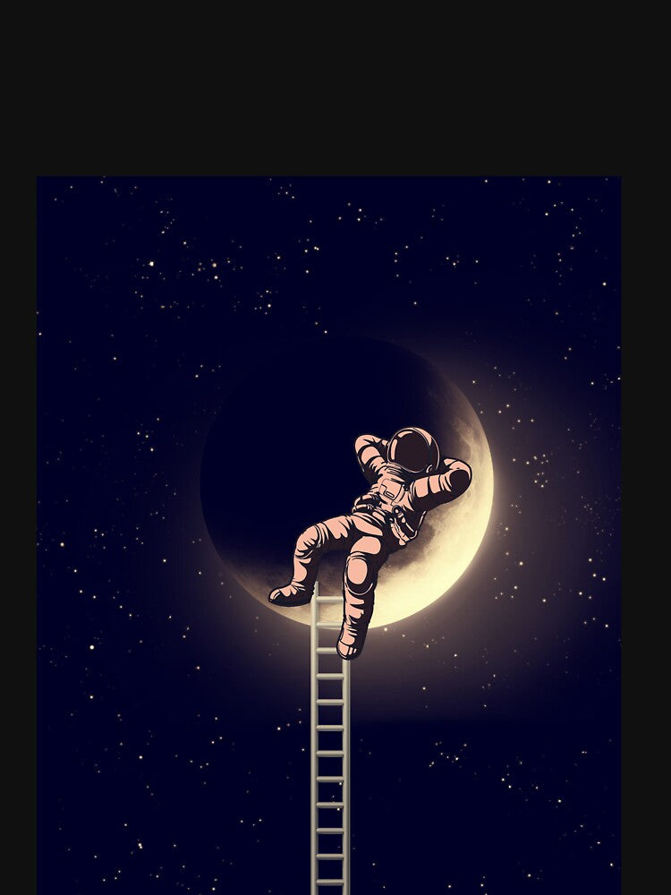 Astronaut is chilling on the moon. by DEVILcreationss T-Shirts, Hoodie, Sweatshirt | BlankRebels.com (Image 3)
