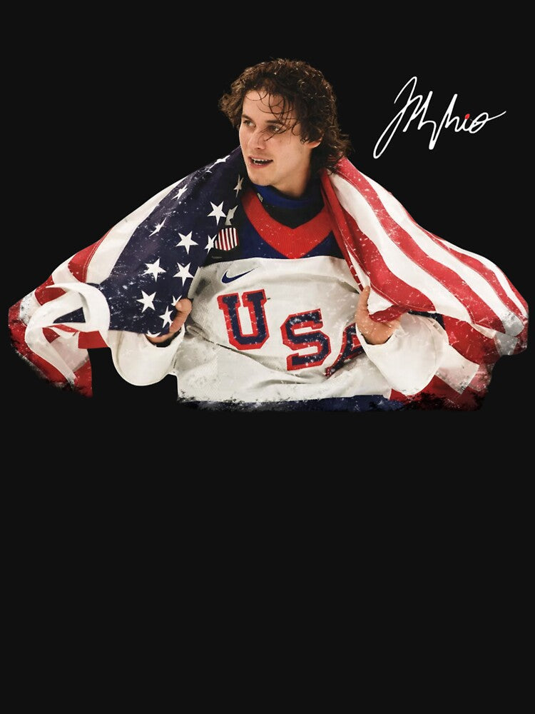 Copy of Jack Hughes USA Hockey, Jack Hughes Golden Goal by CLOUDYMOODS T-Shirts, Hoodie, Sweatshirt (Image 3)