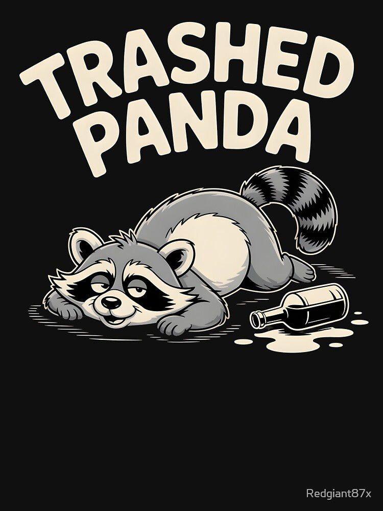 Trashed Panda Drunk Raccoon – Funny Trash Panda Aesthetic by Redgiant87x T-Shirts, Hoodie, Sweatshirt (Image 3)