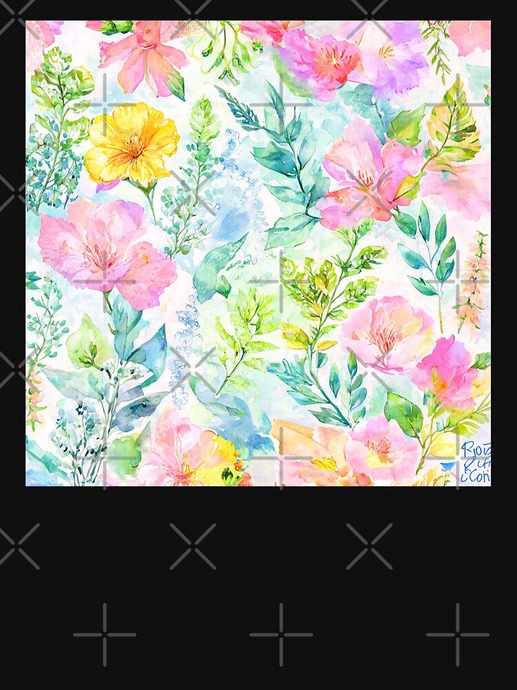 Soft Watercolor Botanical Floral Pattern by SeamPix T-Shirts, Hoodie, Sweatshirt | BlankRebels.com (Image 3)