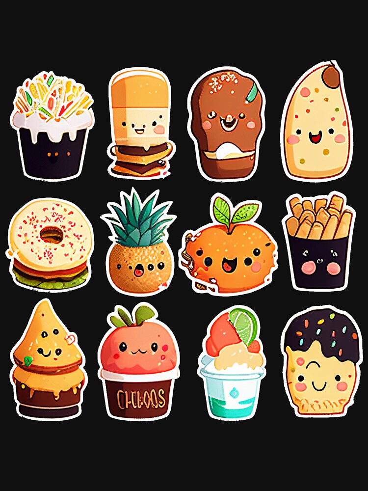 #5 Cute happy food dessert sticker pack by KawaiiFoodArt T-Shirts, Hoodie, Sweatshirt | BlankRebels.com (Image 3)