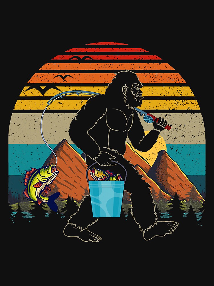 Vintage Bigfoot Fishing Night by YesterDayCheck T-Shirts, Hoodie, Sweatshirt | BlankRebels.com (Image 3)