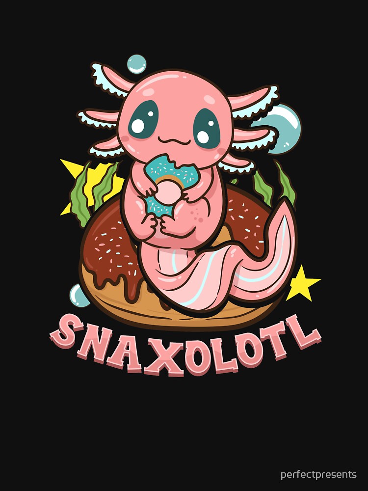 Cute & Funny Snaxolotl Adorable Snacking Axolotl by perfectpresents T-Shirts, Hoodie, Sweatshirt | BlankRebels.com (Image 3)