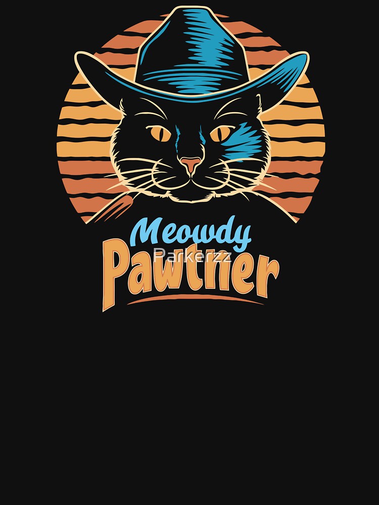 Funny Cowboy Cat Meowdy Pawtner Western Kitty Design by Parkerzz T-Shirts, Hoodie, Sweatshirt | BlankRebels.com (Image 3)