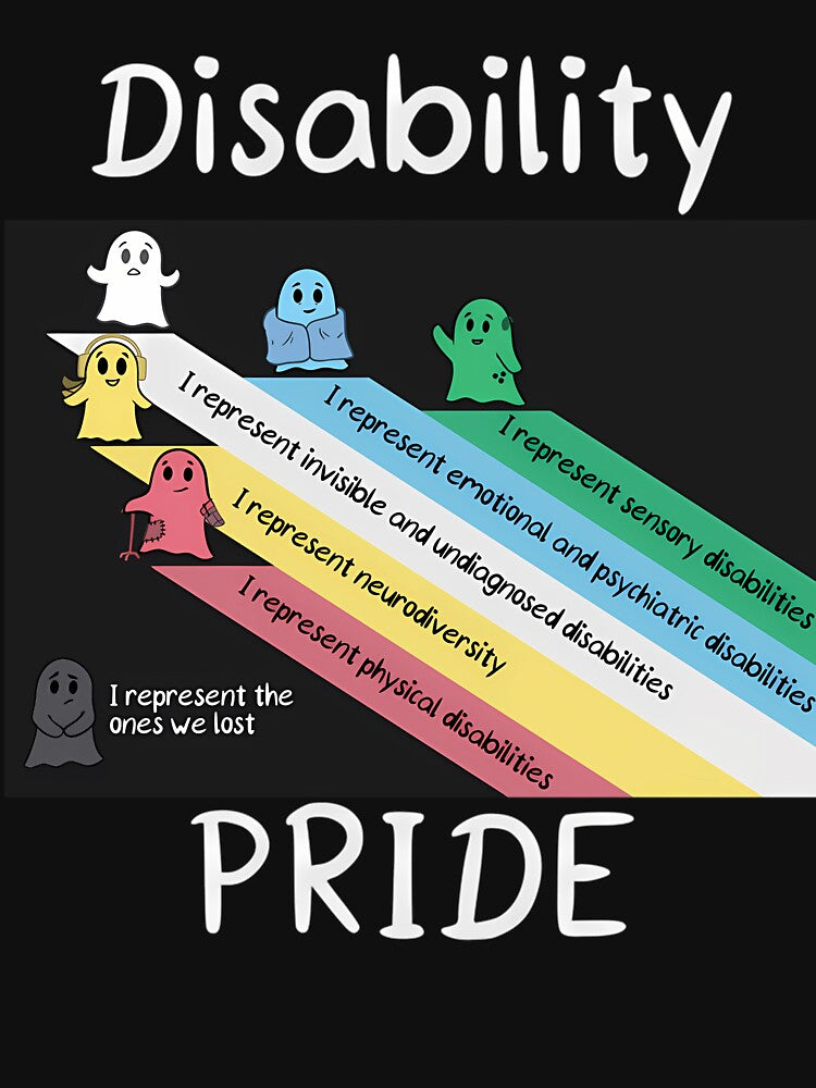 Disability Pride With Ghosts And Descriptions by TarraLGraham T-Shirts, Hoodie, Sweatshirt | BlankRebels.com (Image 3)