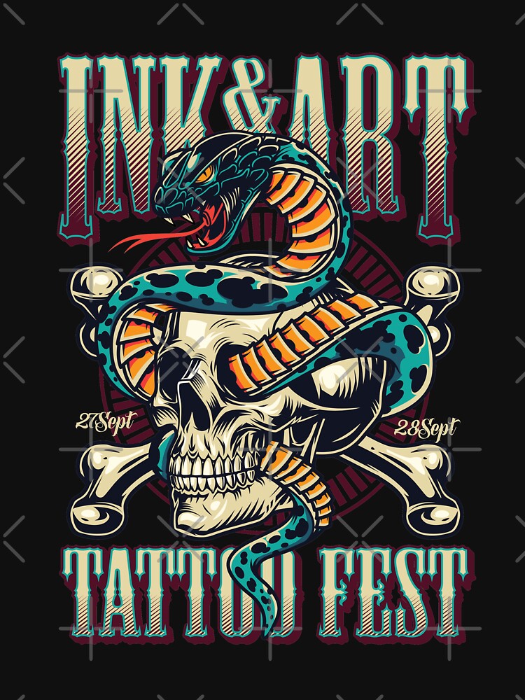 Tattoo fest ink & art crane serpent by yassineddy T-Shirts, Hoodie, Sweatshirt | BlankRebels.com (Image 3)