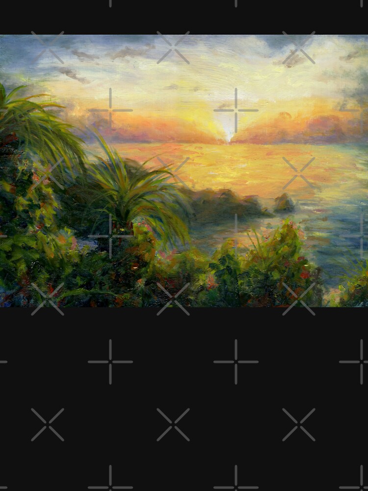 Jamaican Island Sunset | Impressionist Landscape by Andrew Gaia T-Shirts, Hoodie, Sweatshirt | BlankRebels.com (Image 3)