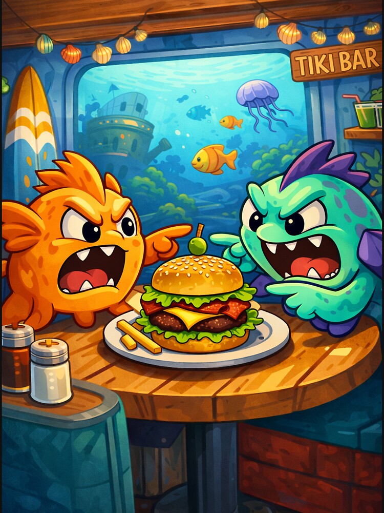 Copy of Crazy Fish dining at undersea restaurant by Uniqueartai T-Shirts, Hoodie, Sweatshirt | BlankRebels.com (Image 3)
