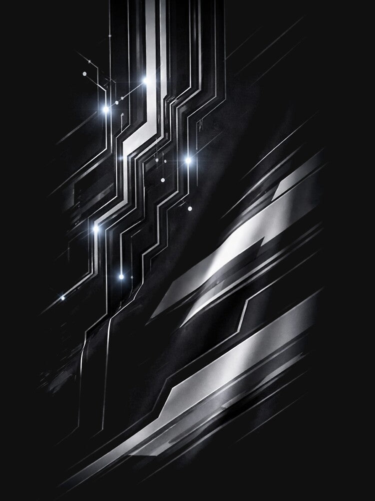 Futuristic Circuit Lines T-Shirt | Dark Tech Cyber Hoodie Art by KDesignCrafts Sweatshirt | BlankRebels.com (Image 3)
