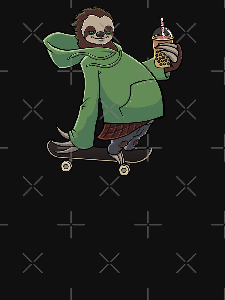Sloth Skateboard Bubble Tea by jonmlam T-Shirts, Hoodie, Sweatshirt | BlankRebels.com (Image 3)
