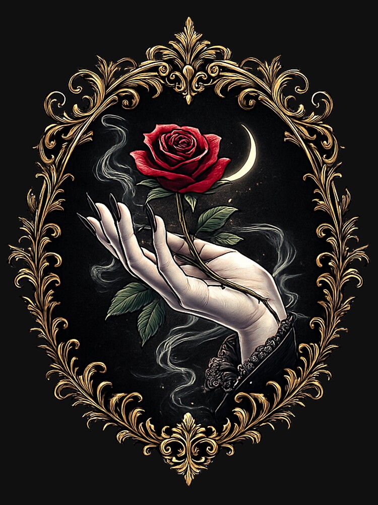 Gothic Rose Offering – Dark Romantic Devotion Symbol by Mouraludia T-Shirts, Hoodie, Sweatshirt | BlankRebels.com (Image 3)