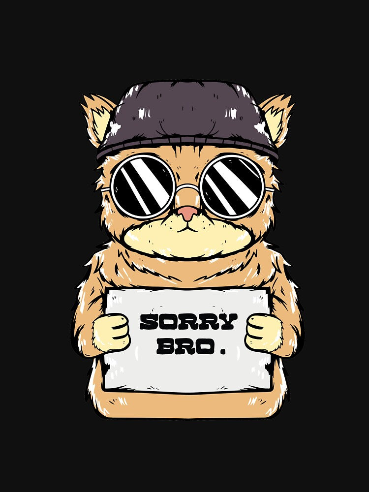 Vintage cute dog sorry bro t-shirt by nasimaakter