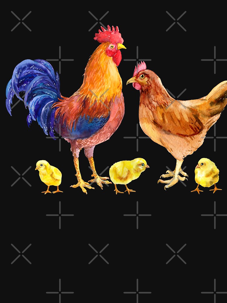 Chicken And Rooster Watercolor by virilamissa T-Shirts, Hoodie, Sweatshirt | BlankRebels.com (Image 3)