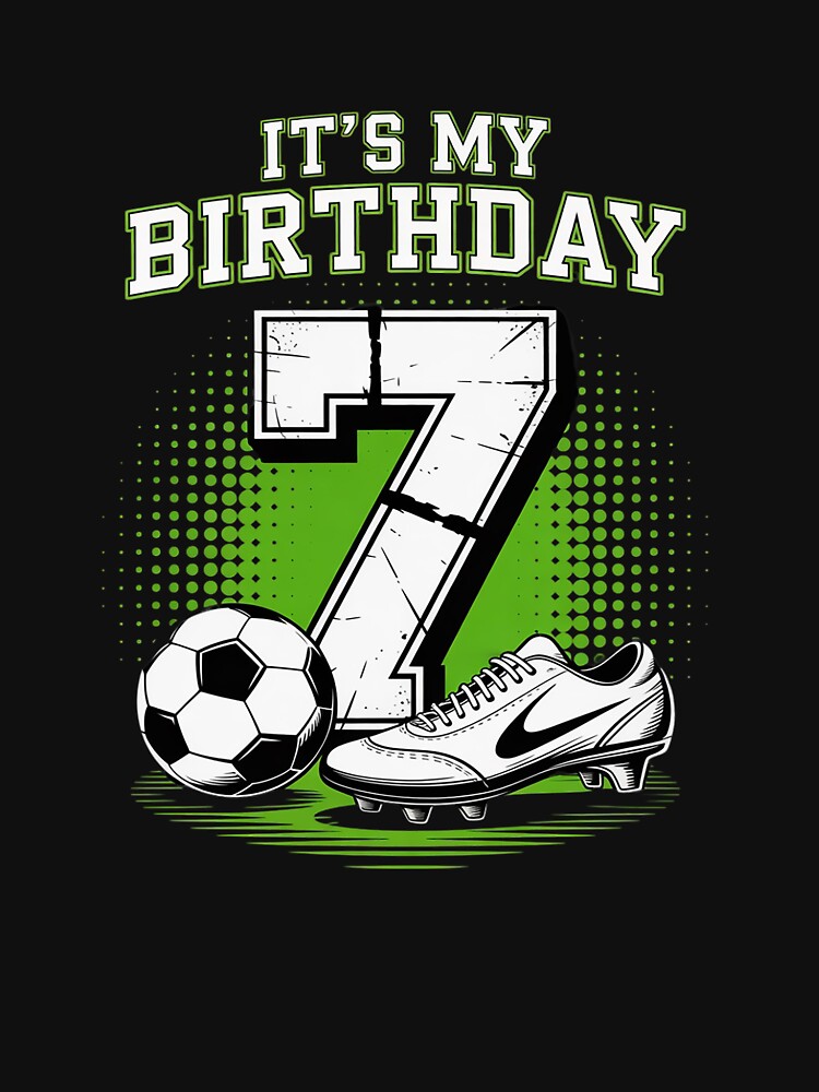 Kids 7 Year Old Soccer Boy Its My 7th Birthday Soccer Ball by MathisBellanger