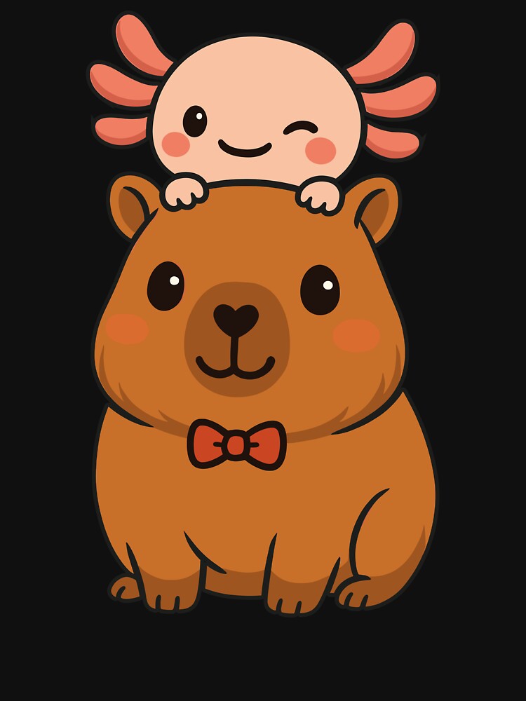 Cute Capybara Axolotl by RyuEssence T-Shirts, Hoodie, Sweatshirt | BlankRebels.com (Image 3)