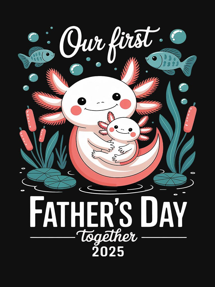 our first fathers day together 2025 2024 little axolotl dad by ProudForFunny T-Shirts, Hoodie, Sweatshirt (Image 3)