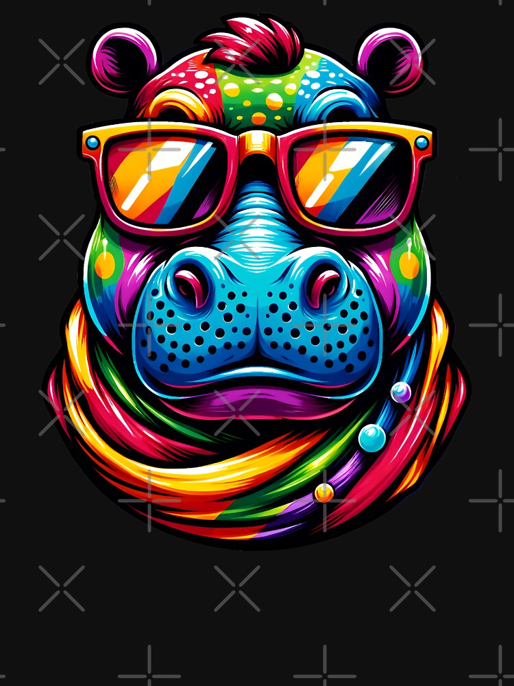 Cool Hippo with Sunglasses by BRVART T-Shirts, Hoodie, Sweatshirt | BlankRebels.com (Image 3)