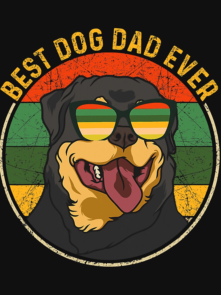 Best Dog Dad Ever Retro Vintage Rottweiler Dog Lover by RebeccaCBurton T-Shirts, Hoodie, Sweatshirt (Image 3)